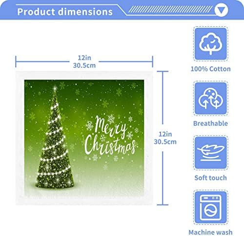 Kigai 6 Csomag Zöld karácsonyfa Törülköző – Puha Arcát, Törölköző, Tornaterem, Törölköző, Hotel and Spa Minőségű, Újrahasznosítható
