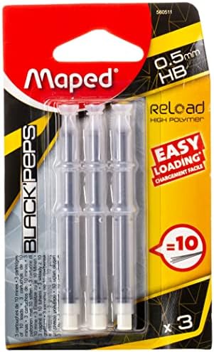 Maped Black 'Peps Reload, 0,5 mm 560511 Patron Mechanikus Ceruza Utántöltő Vezet