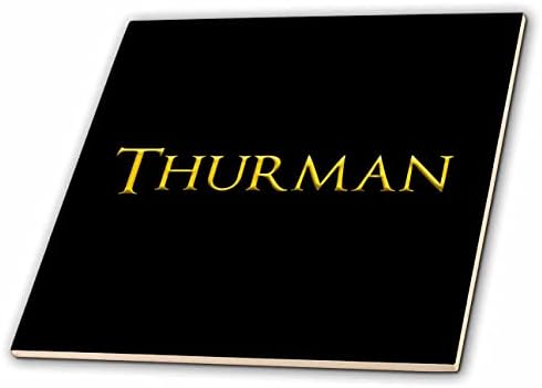 3dRose Thurman leggyakoribb férfi név Amerikában. Sárga, fekete varázsa - Csempe (ct_349280_1)