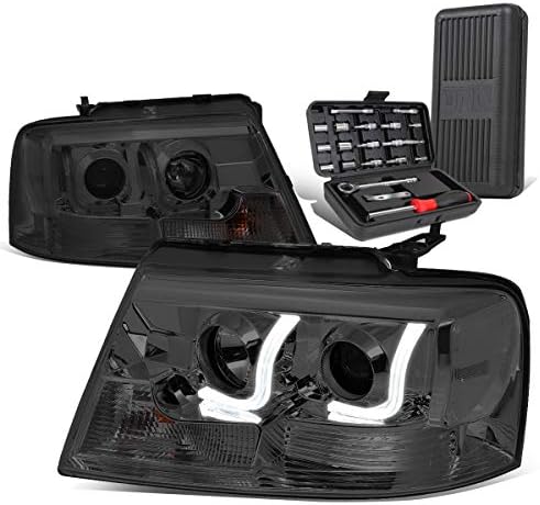 Dual LED DRL L-Bár Projektor Füstölt Tiszta Sarokban Fényszóró+Szerszám Készlet Kompatibilis a Ford F-150 Lincoln Mark LT 04-08