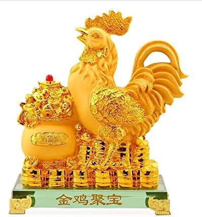 ZAMTAC Kakas Feng Shui Kézműves Kakas Kreatív Dekoráció - (Szín: Arany)