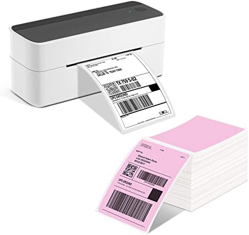 Phomemo BluetoothLabel Nyomtató Termikus Szállítási Rózsaszín Címke - 4 x 6, 500 Lap