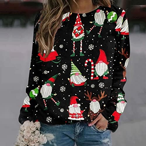 A Nők Karácsonyi Csinos Tunika Póló Blúz Túlméretezett Póló Elegáns Blúz Streetwear Vicces Pólók Patchwork Mikulás