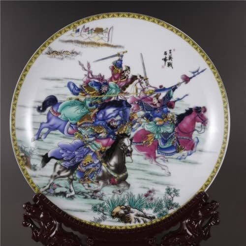 25cm Qing-Dinasztia Qianlong Év Lapos Tányér Porcelán Tányér Kínai Dekoráció