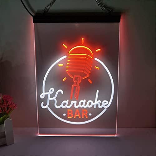 DVTEL Karaoke Bár Neon felirat Led Modell Fénnyel Világító Betűk Jelzőtábla Akril Panel Neon Dekoratív Fényt, 30X40cm Hotel,