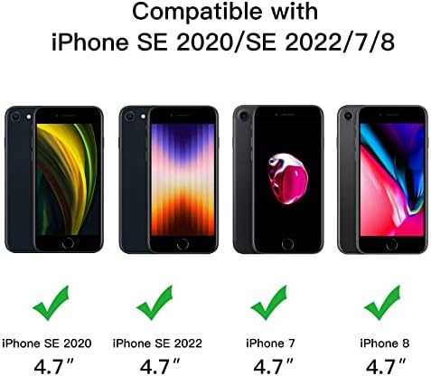 JETech Matt tok iPhone SE 3/2 (2022/2020), iPhone 8/7, 4.7 Hüvelykes, Ütésálló Katonai Csepp Védelem, Matt Áttetsző Vissza a hátlapot, Anti-Ujjlenyomat