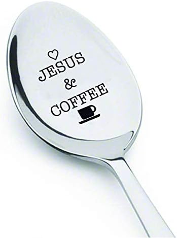 Jézus Kávé - Szeretlek Jézus - Kávé, Jézus, Jézus, kávé, Kávé szerető Ajándék Kávés Kanál - Keresztény Ajándékok - Jézus Ajándék