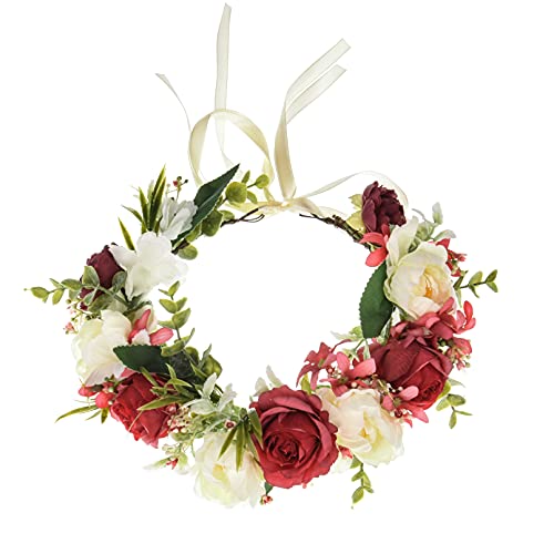 Virágos Őszi Mesterséges Wooland Esküvői Menyasszonyi pünkösdi Rózsa Virág Korona Rose Fejdísz Virág Lány Halo Kismama Fotó Kellékek FL-29