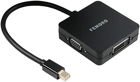 FEMORO Mini DisplayPort-HDMI VGA-DVI Adapter, 3 in 1 (Thunderbolt & Thunderbolt-2 Kompatibilis) Mini Display Port, hogy a DP