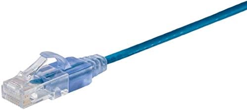 Monoprice - 115150 SlimRun Cat6A Ethernet Patch Kábel, 1ft Kék 10-Pack & Cat6A Ethernet Patch Kábel - 7 Láb - Kék, 10-Pack & 115154