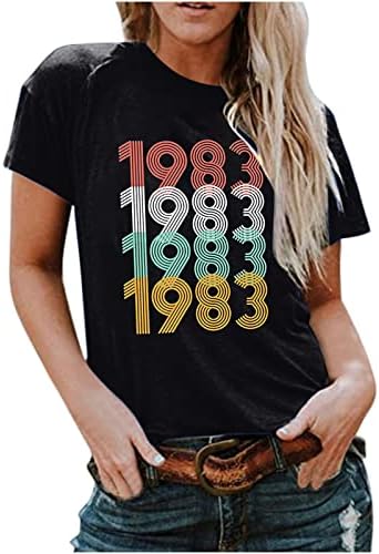 Női Ingek Retro Legjobb 1983 Számában Vintage Negyvenedik Születésnapját Cassete T-Shirt Grafikus Póló Lágy, Rövid Ujjú Felsők