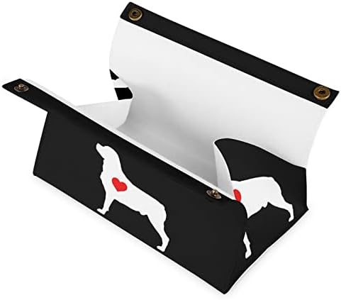 Rottweiler a Szív PU Bőr Szövet Doboz Jogosultja papírtörölközőt Tároló Táska Office Home Hálószoba