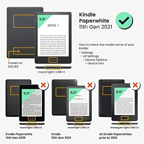 kwmobile Esetben Kompatibilis az Kindle Paperwhite 11. Generációs 2021 - Nylon Védő e-Olvasó Fedezze Folio Könyv Stílusa Esetben -