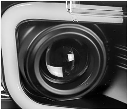 ZMAUTOPARTS LED Cső Vetítő Fényszórók Fekete w/6 Fehér DRL Kompatibilis 2015-2019 Chevy Silverado 2500HD 3500HD