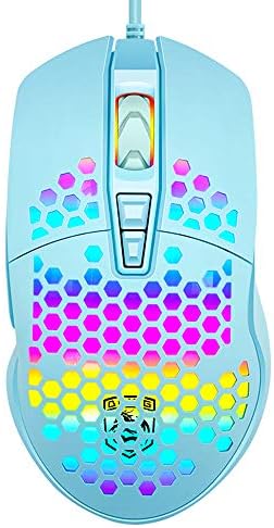 Vezetékes Könnyű Játék Egér,RGB Háttérvilágítású Egerek 7 Gomb Programozható Sofőr,PAW3325 6400DPI Egerek,Ultrakönnyű, Méhsejt