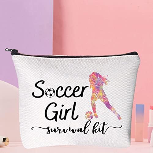 WZMPA Foci Lány Kozmetikai Smink Táska Focista Ajándék Foci Lány Túlélő Készlet Smink Cipzár Tasakot Futball-Labdák Képzés