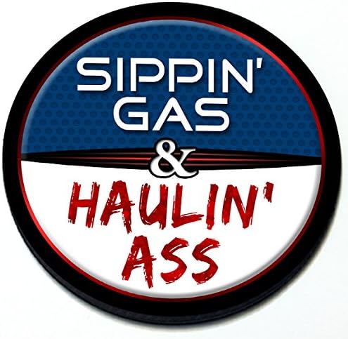 Művészi Reflexió Sippin' Gas & Haulin' Ass - Mágneses Grill Jelvény, Mini Cooper