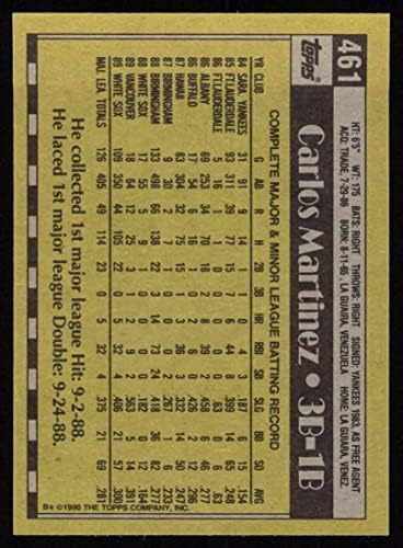 1990 Topps 461 Carlos Martinez Chicago White Sox (Baseball Kártya) NM/MT White Sox