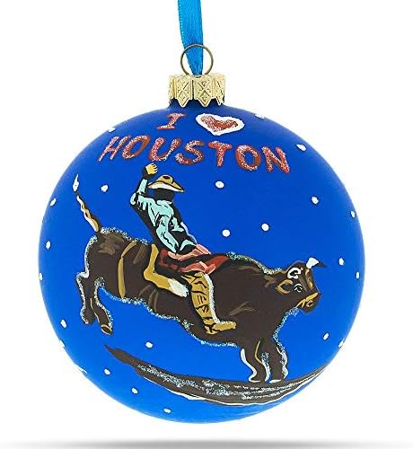 Imádom Houston, Texas Üveg Labdát Karácsonyi Dísz 4 Hüvelyk