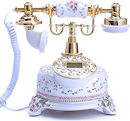 TelPal Otthoni vezetékes Telefon Fehér Virágos Haza Telefonok Dekoratív Modern Vezetékes Telefon, Asztali Telefon, Otthoni