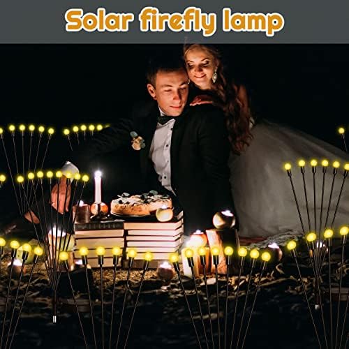 12 Pack Napelemes Firefly Napenergiával Működő Lámpák Kültéri Dekoratív Napelemes Kerti, Kültéri Lámpák Starburst Vízálló Imbolygott
