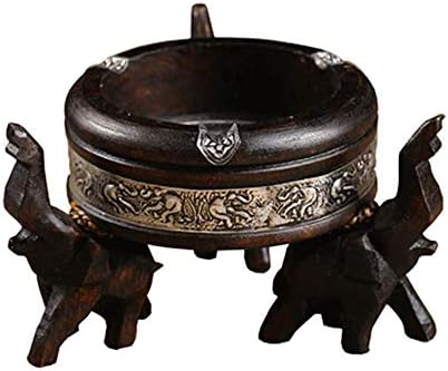 MZXUN Elefánt Hamutartó Beltéri Dekoráció Asztali Cigaretta hamu Tálca, Könnyen hordozható, Tömör Fából készült Thai Kézműves Kézműves