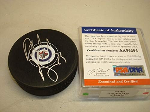 Dustin Byfuglien Aláírt Winnipeg Jets Jégkorong Dedikált PSA/DNS-COA-1A - Dedikált NHL Korong