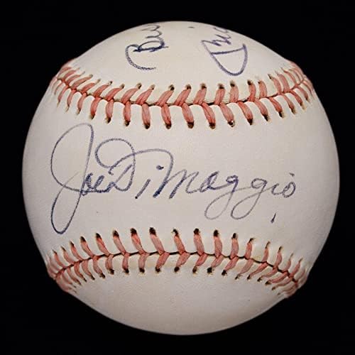 Évjárat Mickey Mantle & Joe DiMaggio Kettős Aláírt OAL (Mac-Phail) Baseball SZÖVETSÉG - Dedikált Baseball