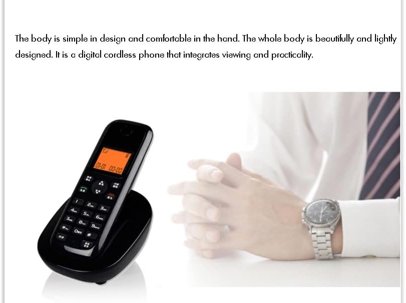 LHLLHL 1 Készülék Vezeték nélküli Telefon Üzenetrögzítő Rendszer, Hívófél-AZONOSÍTÓ, Narancssárga Háttérvilágítású LCD, Világító Gombok (Szín