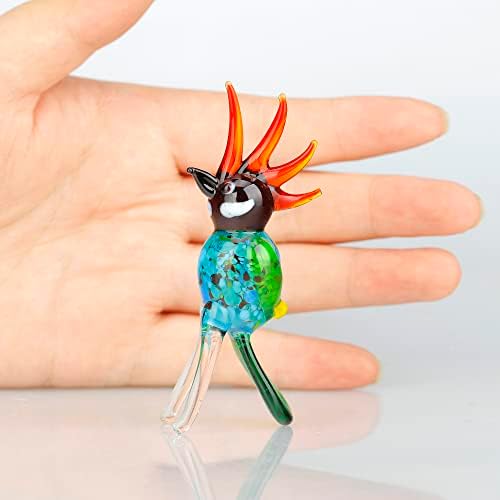 vskikris Kézműves Papagáj Üveg-Művészet Figura - Miniatűr Papagáj Fújt Üveg Figura - Állat-Madár Gyűjthető Dísz, lakberendezés