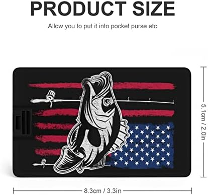 Bassfishing Amerikai Zászló Hitelkártya USB Flash Személyre szabott Memory Stick Kulcsot Tároló Meghajtó 64G