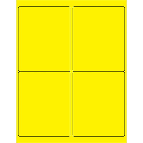 Téglalap Lézer Címke/Matricák, 4 x 5, Fénycső Piros, (400 Címke / karton)