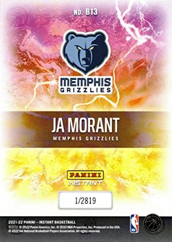 2021-22 Panini Azonnali Szakadár B13 Ja Morant Kosárlabda Kártya Grizzlies