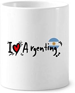 Imádom Argenting Szó Zászló Szerelmes Szív Illusztráció Fogkefe Tolltartó Bögre, Kerámia Állni Ceruzatartó