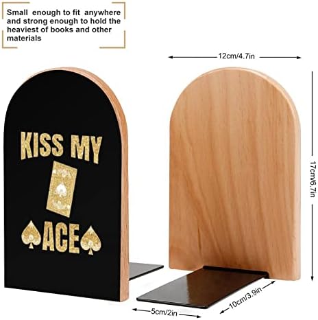Csók Az Ace Póker Nagy Fa Könyvtámasz Modern Dekoratív Könyvespolc Könyv Dugóval Asztal Polc Birtokosai Készlet 2