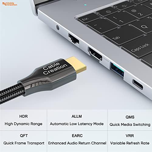 Csomag – 2 Elem: CableCreation HDCP HDMI Kábel 3FT 8K 60Hz+CableCreation 5-in-1 USB-C Dock MacBook Többportos Adapter HDMI 3 USB 3.0