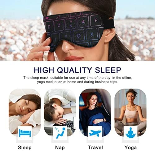 Unisex Aludni Szem Maszk Geek-Szivárvány-Billentyűzet Éjszakai Alvás Maszk Kényelmes Szem Aludni Árnyékba Borító