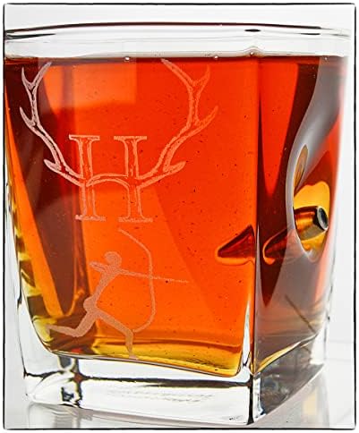 Whiskey Szemüveg gravírozott ajándék Vadász, KolbergGlass Golyó Whiskys Poharat cal .308-as Golyó, Régi Whiskys Üveg Vésett Whiskey-Ajándék