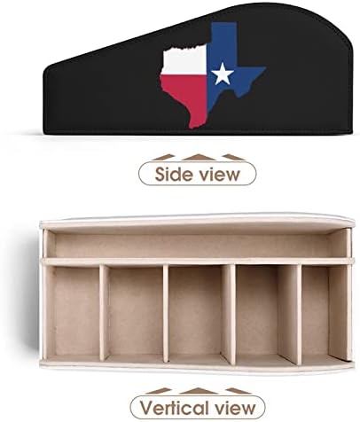 Texas Zászló Térkép PU Bőr Ellenőrzési Tároló Doboz Multi-Funkcionális Asztali Szervező a TV Távirányító Jogosultjai