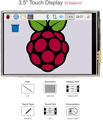 Coolwell 3,5 Hüvelykes LCD-Képernyő Resisitive Touch Kijelző C Érintőképernyő a Raspberry Pi 4B+ 4B 3B+ 3B 2B+ Nulla W WH 480x320