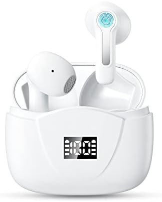 Vezeték nélküli Fülhallgató, Bluetooth 5.3 Fejhallgató zajszűrős Mikrofon Tiszta Hívás Bluetooth Fülhallgató, Touch Control Sztereó Bass,