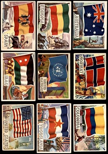 1956 Topps Zászlók a Világ Közel Teljes (Baseball Szett) GD+