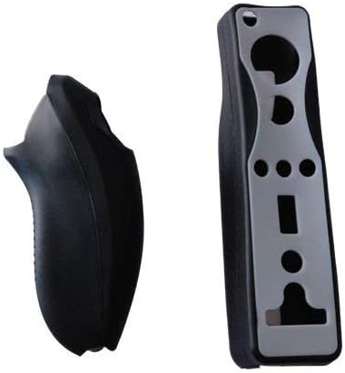 Csere Puha Szilikon Megvédeni a Bőr burkolata Tok a Wii Remote, valamint Nunchuck Controller (Fekete)