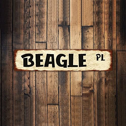 Beagle PL Állat utcatábla A Személyre szabott Szöveges Újdonság utcatábla Beagle Szerető Jel Parasztház Tornácos Bolt Fali Dekor