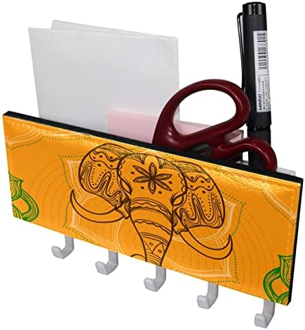 Narancs Elefánt Indiai Köztársaság Napja Rack Szervező 5 Horgok Fali Fürdőszoba, Konyha Polc Rack Többfunkciós Tároló Polc
