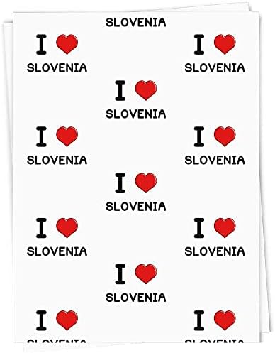 5 x A1 'Szeretem Szlovénia' Ajándék Wrap/Csomagoló Papír Lap (GI00064377)
