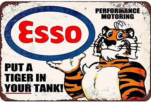 Esso egy Tigris A Tank, a Clemson Fém Adóazonosító Jel, Fali Dekoratív Garázs Jel 12 x 8 A SOPAHU