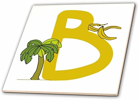 3dRose Aranyos Képet a B Betű a Banán Design - Csempe (ct-371676-3)