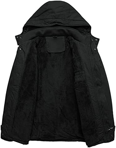 XXBR Férfi Téli Rakomány Kabátok, Alkalmi Sűrűsödik Multi-Pocket Outwear Fleece Bélelt Katonai Meleg Kabát Levehető Hood