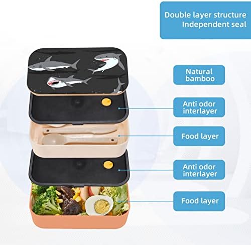 Cápa Ebéd Bento Box Korszerűsített Állítható Pánt,Összerakható Újrafelhasználható Szivárgásmentes Élelmiszer-Tartály, Bpa Mentes, Divat,